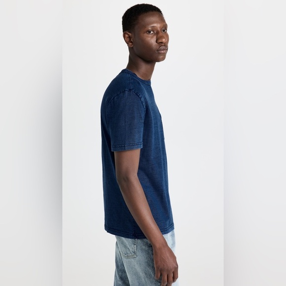 Faherty Short Sleeve Shirt Men's Size Small Dark Blue Navy Indigo Pocket Tee - Picture 8 of 12